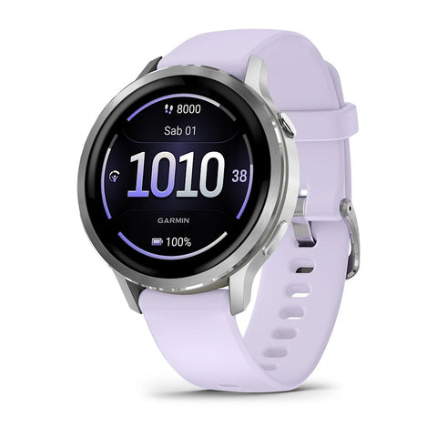 Garmin - Orologio Venu® 4 - 41 mm Silver con cinturino in silicone Periwinkle