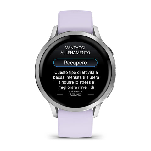 Garmin - Orologio Venu® 4 - 41 mm Silver con cinturino in silicone Periwinkle