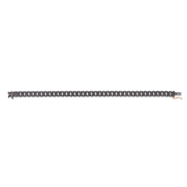 MANO-J - BRACCIALE UOMO IN TITANIO, DIAMANTI BLACK E ORO ROSSO 18KT