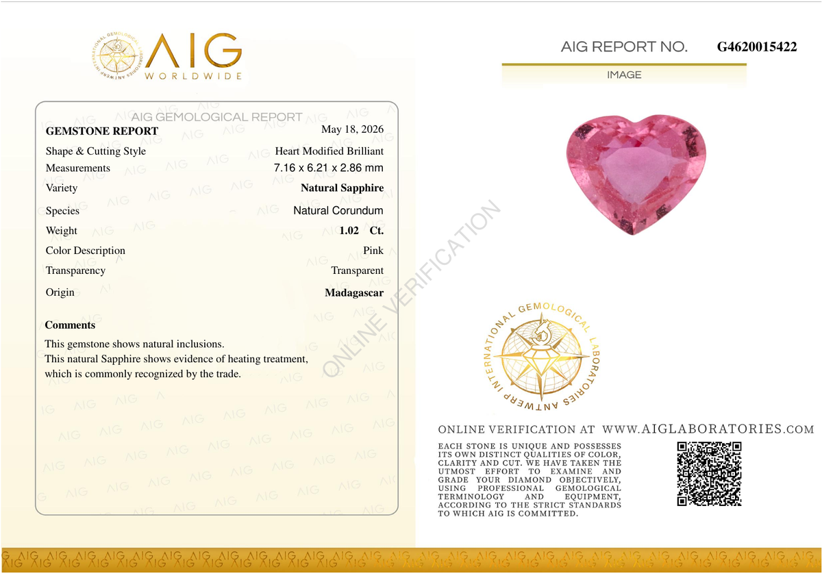 Zaffiro Rosa - Zaffiro rosa naturale - Madagascar - 1.02 ct