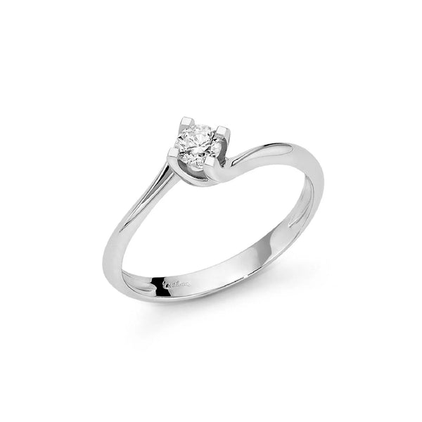 Miluna - Anello in oro bianco 18 kt e diamante