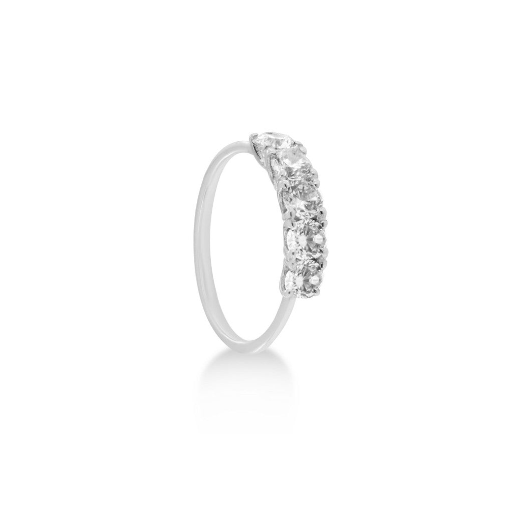 Lux - Anello veretta in oro bianco 9kt e diamante lab grown 1,01 ct.