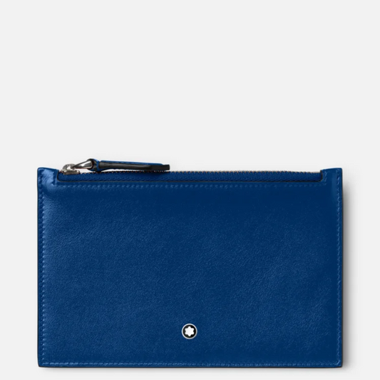 Montblanc - Porta carte blu con cerniera Meisterstück