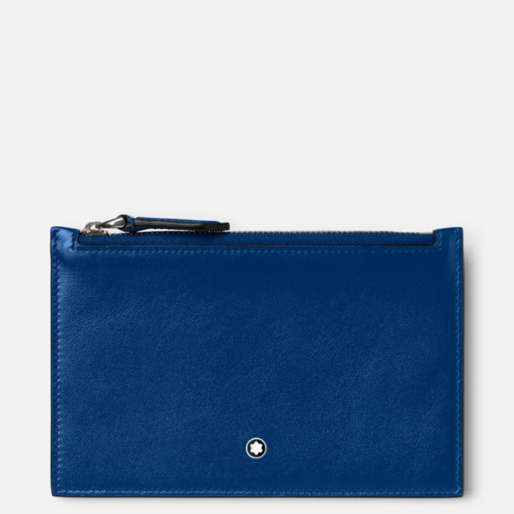 Montblanc - Porta carte blu con cerniera Meisterstück