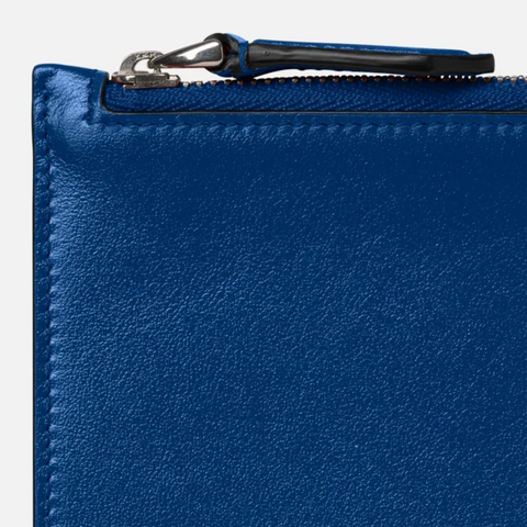 Montblanc - Porta carte blu con cerniera Meisterstück