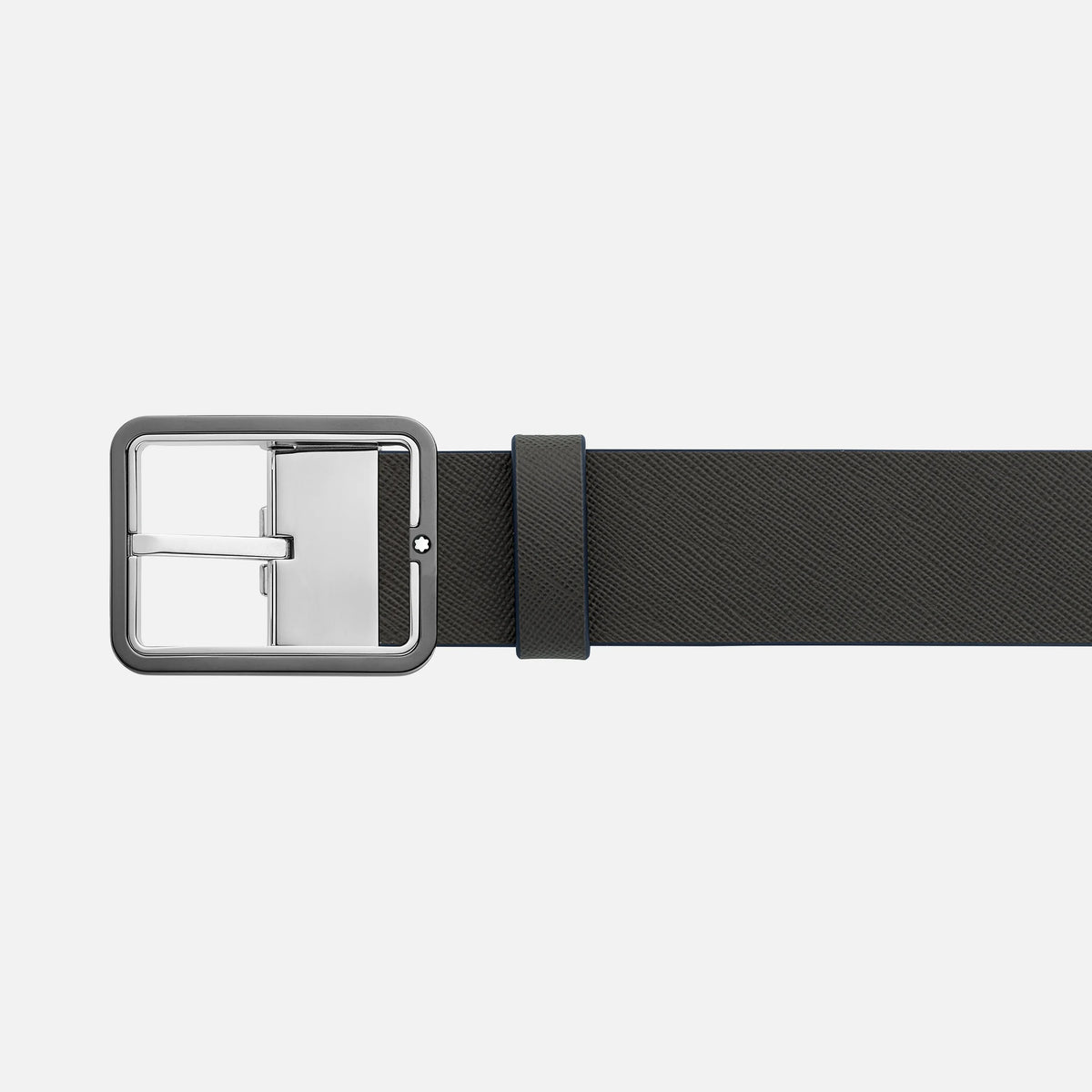 Montblanc - Cintura reversibile in pelle blu/grigia 35 mm
