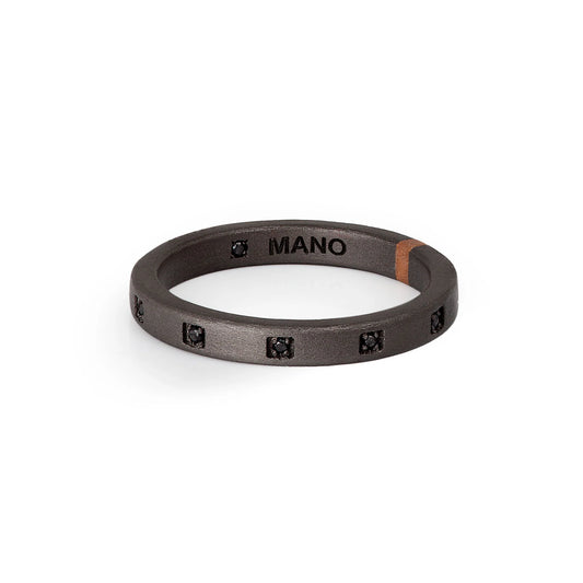 MANO-J - VERETTA IN TITANIO,ORO 18 KT E 10 DIAMANTI BLACK