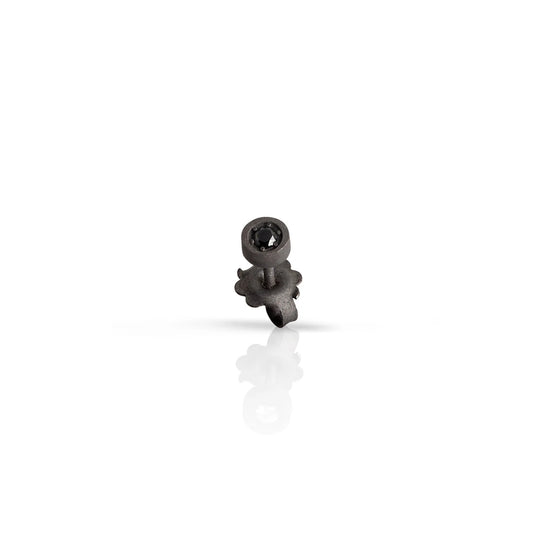 MANO-J - MONO ORECCHINO PUNTO LUCE IN TITANIO E DIAMANTE BLACK