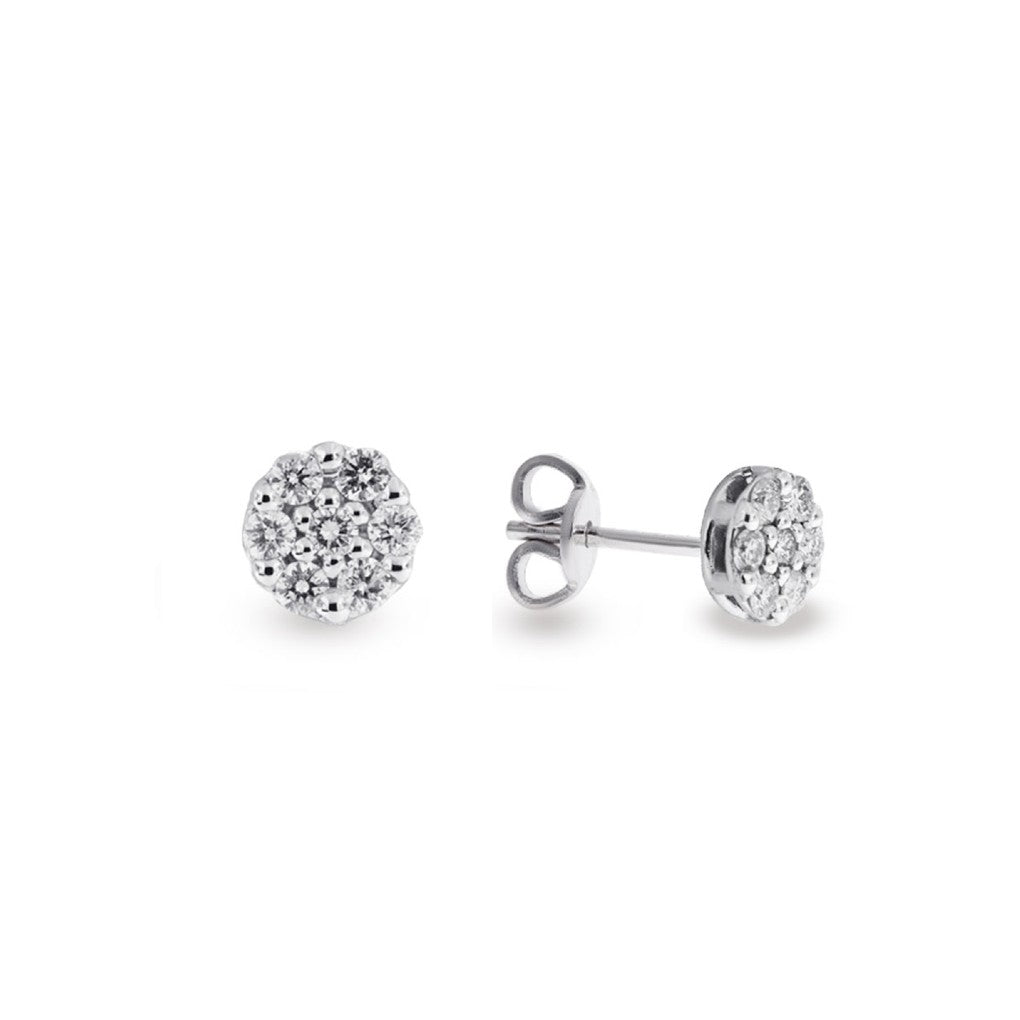 LUX - Orecchini in oro bianco 9kt con pave diamanti lab grown ct. 0,30