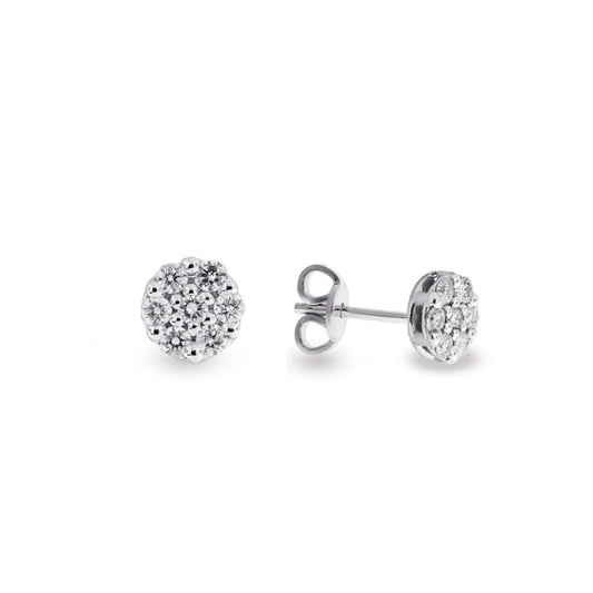 LUX - Orecchini in oro bianco 9kt con pave diamanti lab grown ct. 0,24