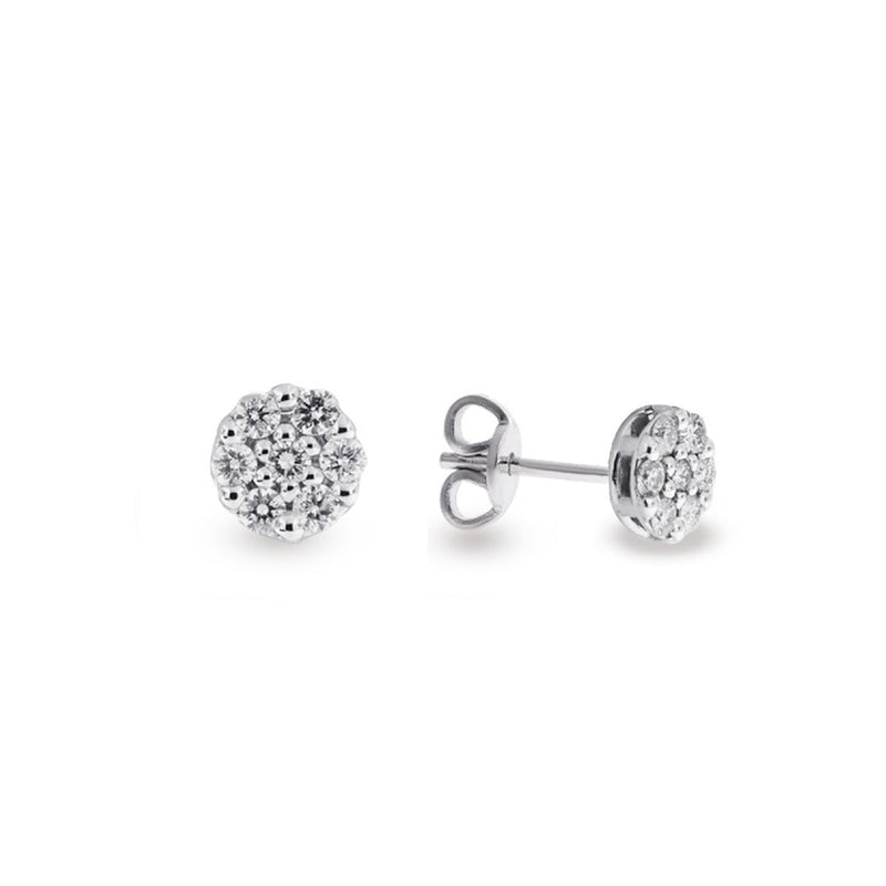 LUX - Orecchini in oro bianco 9kt con pave diamanti lab grown ct. 0,24