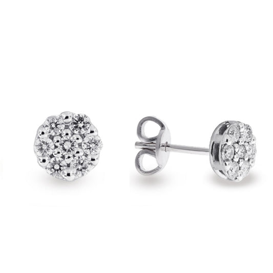 LUX - Orecchini in oro bianco 9kt con pave diamanti lab grown ct. 0,24