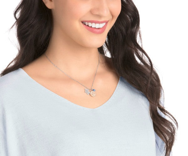 Swarovski Pendente Zodiac, Scorpione, Blu-Verde, Placcatura Rodio