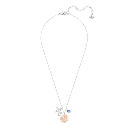 Swarovski Pendente Zodiac, Scorpione, Blu-Verde, Placcatura Rodio