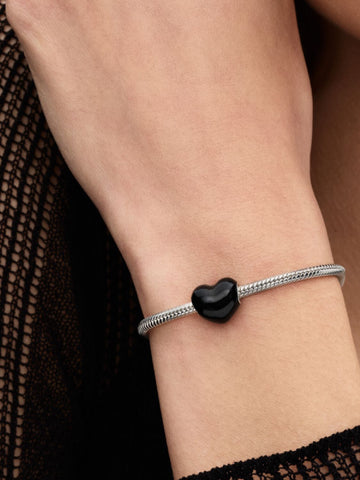Pandora Charm Cuore Metallico Nero