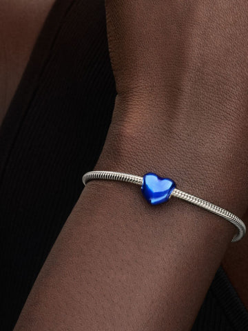 Pandora Charm Cuore Metallico Blu