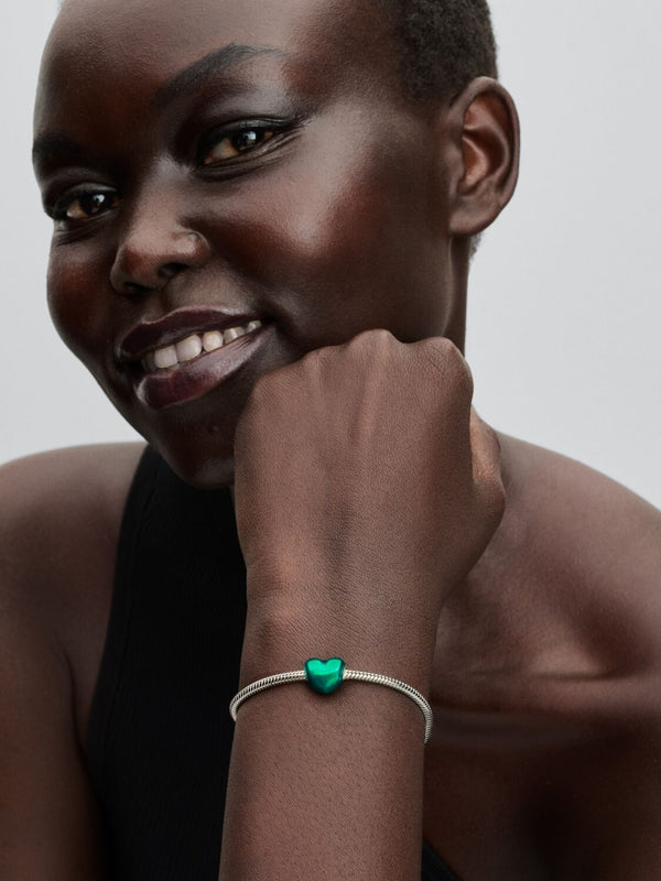 Pandora Charm Cuore Metallico Verde