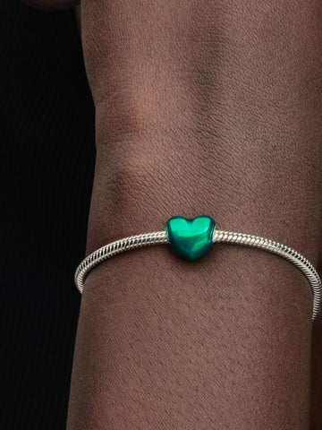 Pandora Charm Cuore Metallico Verde