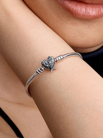 Pandora Bracciale Chiusura a Cuore e Ali d'Angelo