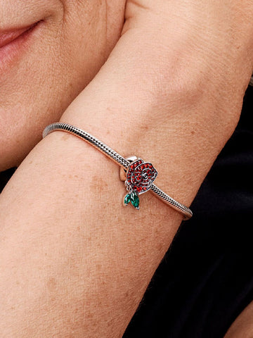 Pandora Charm Rosa Scintillante Rossa