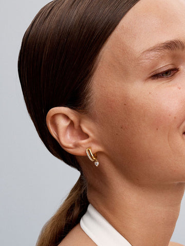 Pandora Orecchini Cerchi Aperti con Cuore Pendente