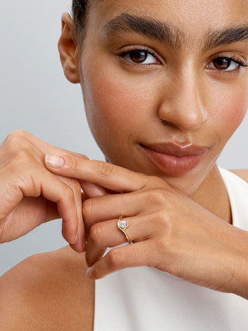 Pandora Anello Onda con Cuore Luminoso