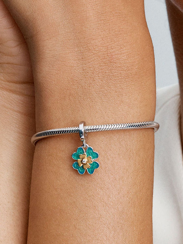 Pandora Charm Pendente Quadrifoglio Girevole - con diamante creato in laboratorio