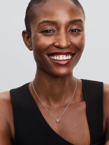 Pandora Collana Cuore In Rilievo Rosa