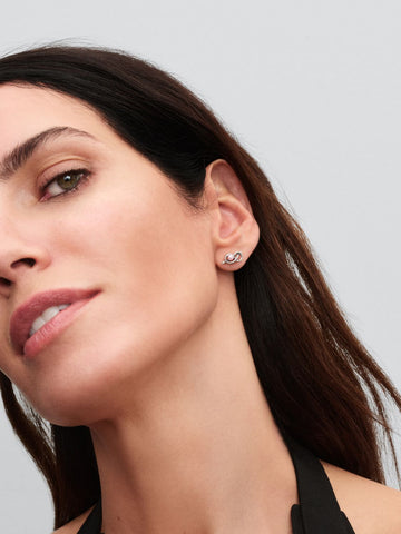 Pandora Orecchini Legame infinito con Perla Rosa Artificiale