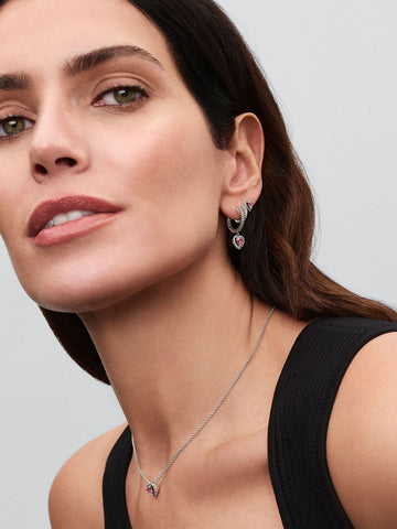 Pandora Collana Cuore In Rilievo Rosa