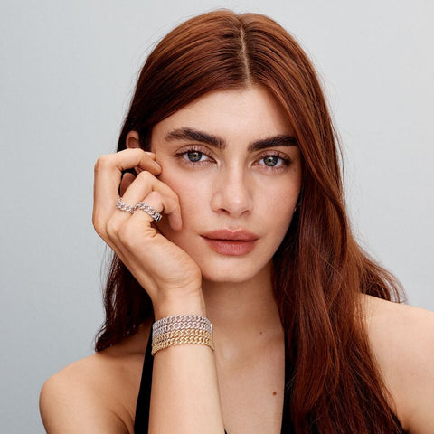 Pandora Anello Catena Maglia Cubana Pavè