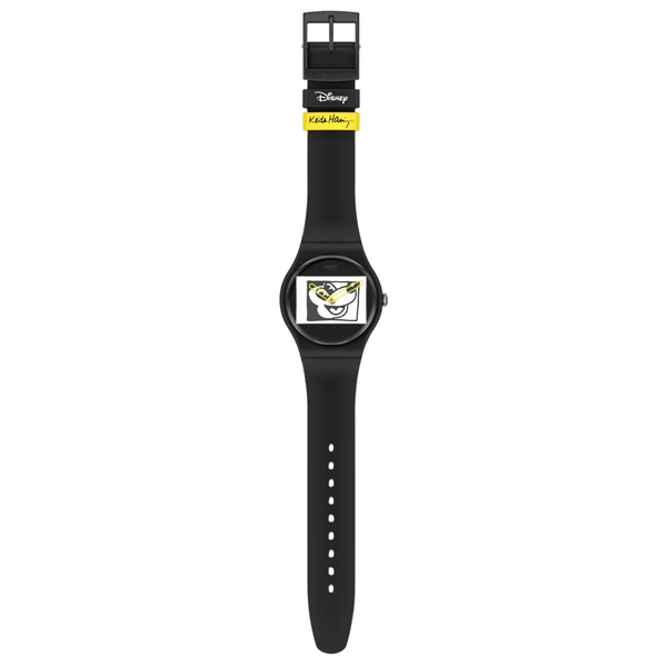 Swatch - Mickey blanc sur noir
