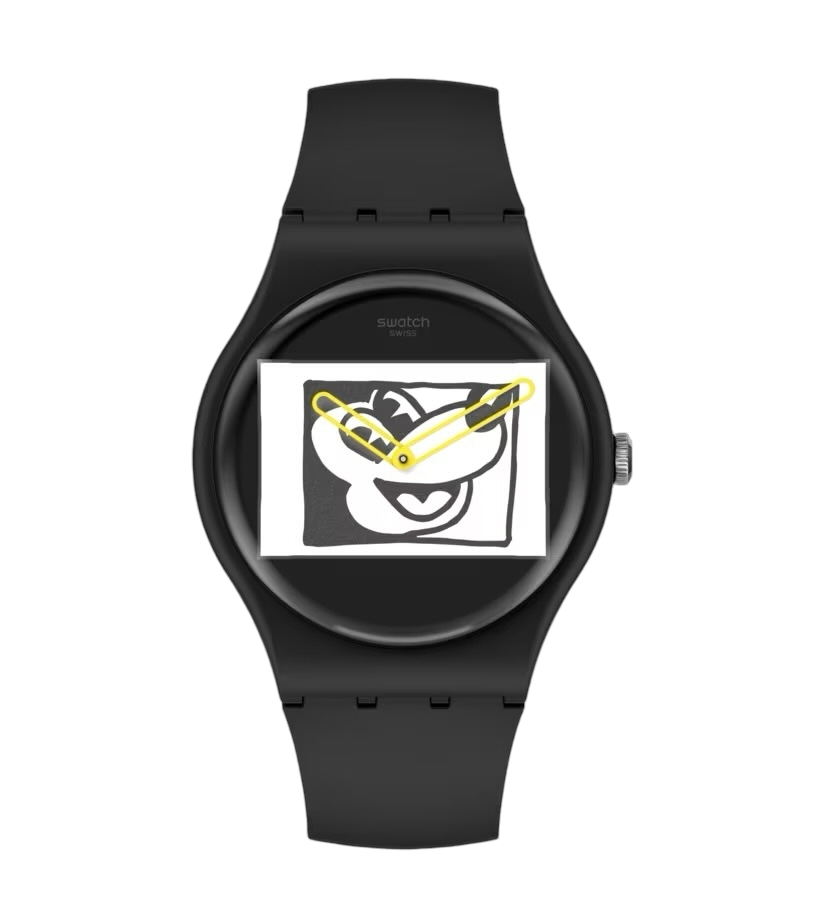 Swatch - Mickey blanc sur noir
