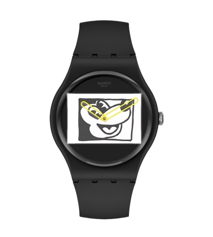 Swatch - Mickey blanc sur noir