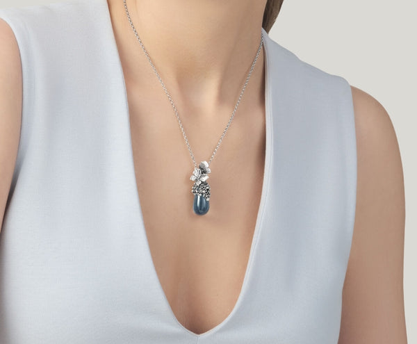 Giovanni Raspini Pendente Goccia Farfalle