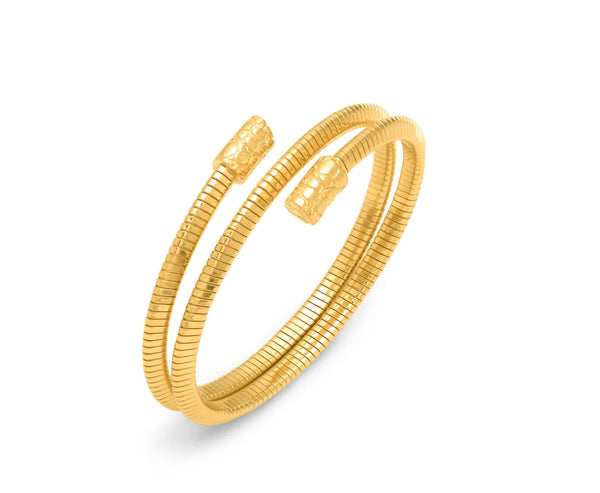 Giovanni Raspini bracciale tubogas croco doppio piccolo dorato