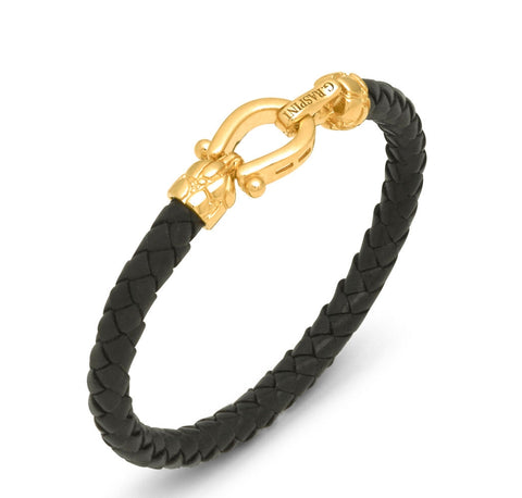 Giovanni Raspini bracciale cuoio croco dorato