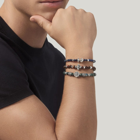 Raspini Bracciale bracciale rosa dei venti diaspro verde