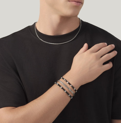 Raspini bracciale spinello nero borchie