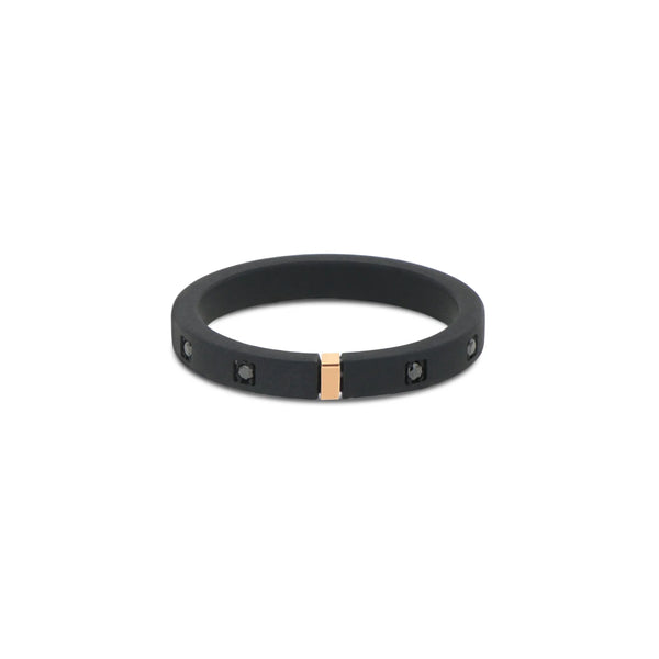 MANO-J - VERETTA IN TITANIO NERO, ORO 18 KT E 10 DIAMANTI BLACK
