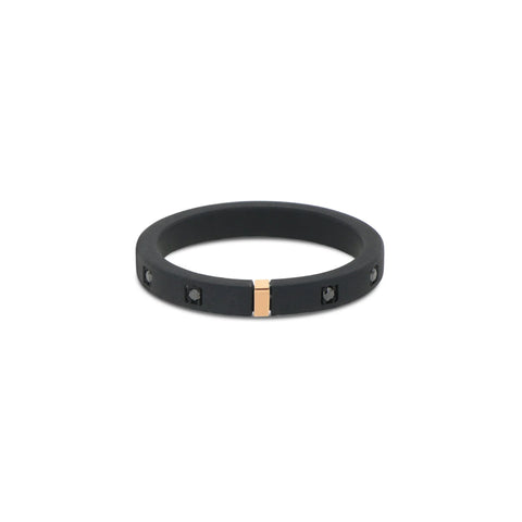 MANO-J - VERETTA IN TITANIO NERO, ORO 18 KT E 10 DIAMANTI BLACK
