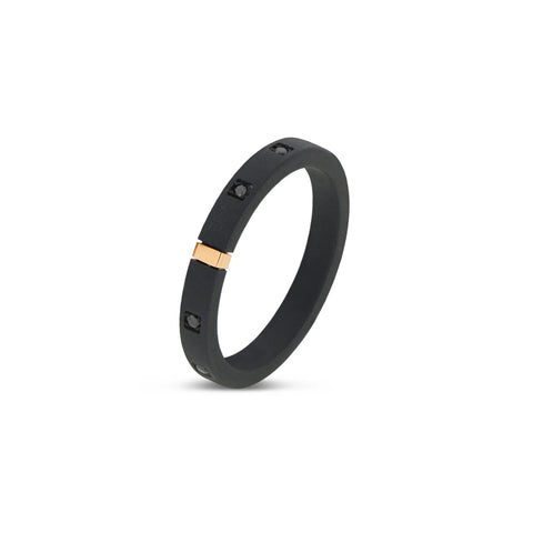 MANO-J - VERETTA IN TITANIO NERO, ORO 18 KT E 10 DIAMANTI BLACK