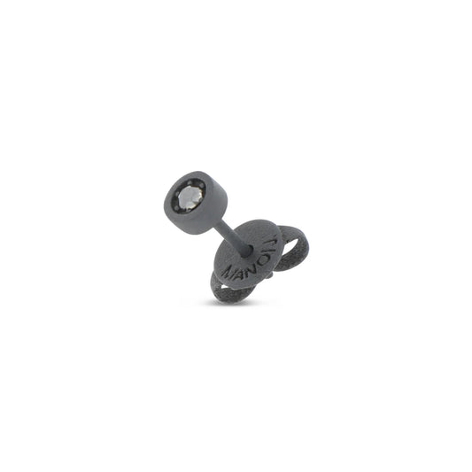 MANO-J - MONO ORECCHINO PUNTO LUCE IN TITANIO NERO E DIAMANTE BLACK