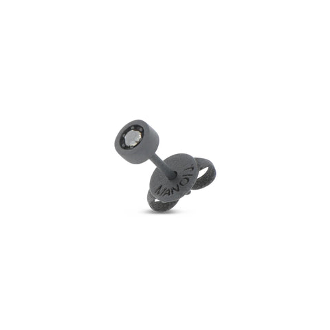 MANO-J - MONO ORECCHINO PUNTO LUCE IN TITANIO NERO E DIAMANTE BLACK