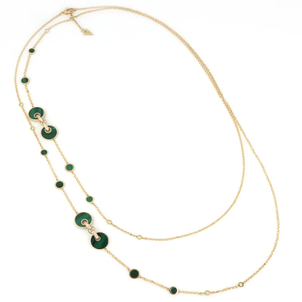 Tavanti - Collana Giove Malachite e Diamanti 120  cm