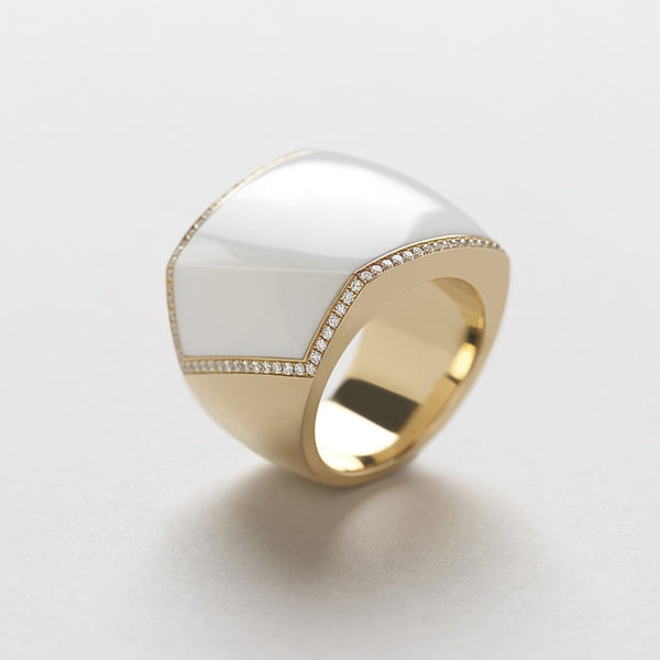 Giorgio Visconti Anello in oro rosa, kogolong e diamanti