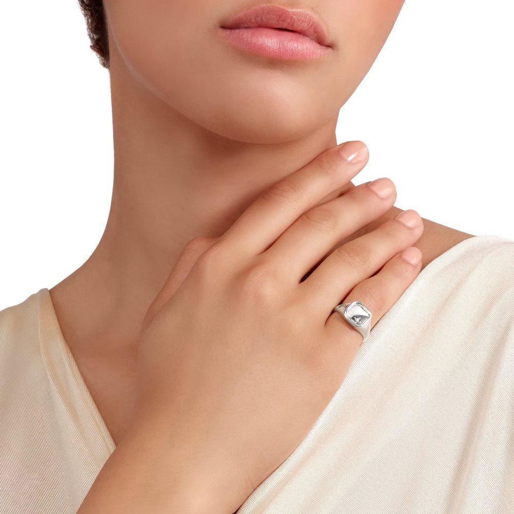 DoDo -  Anello Sigillo argento & diamante bianco