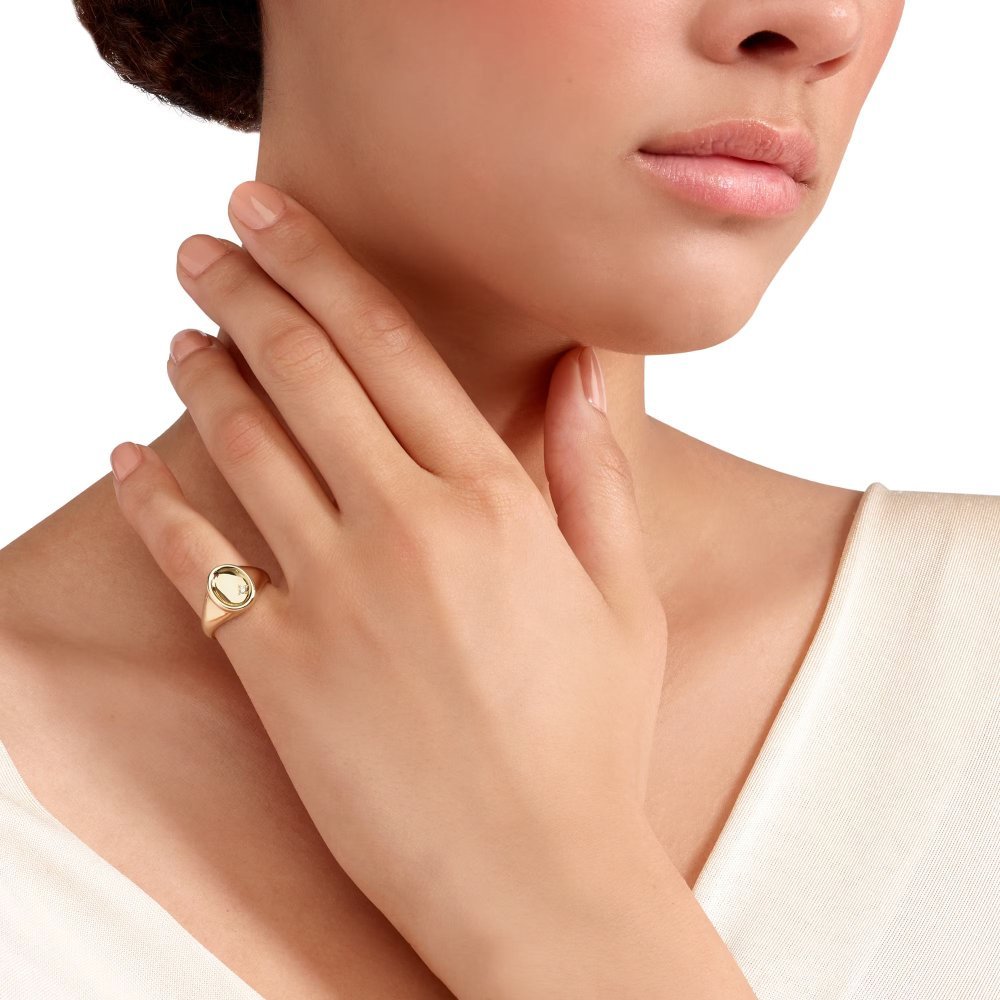 DoDo - Anello Sigillo oro giallo e diamante bianco