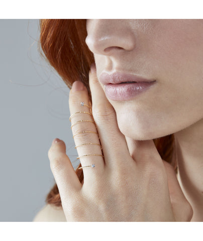 Magic Wire - Anello Silenzio in oro giallo e diamanti