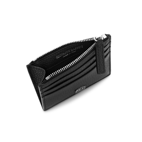 Giovanni Raspini portacarte con zip pelle goffrata